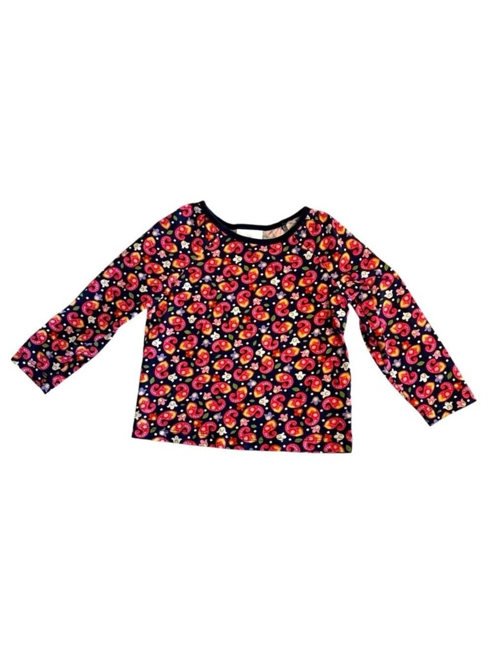 Hanna Andersson | Little Girl Pink Navy Paisley & Floral Long Sleeve Top Size 4T